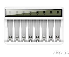 AA AAA 8-bay Individual Charger with Level Display for 1.2V NiMH NiCD Battery 8