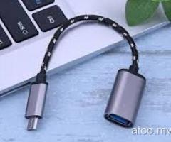 Aluminum Alloy Braided Micro USB Male to USB Female OTG Adapter Cable Cord