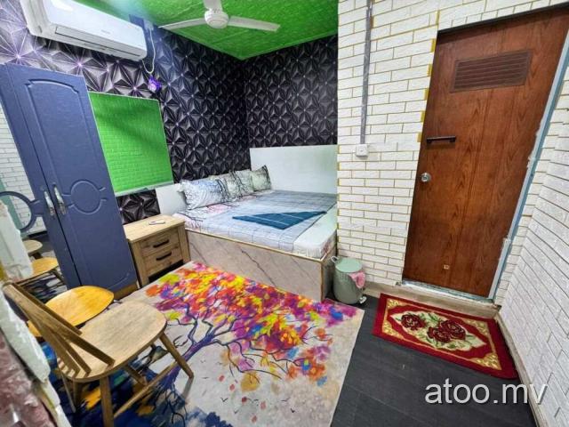 MN-1 ROOM FOR DAILY/HOURLY RENT(MAAFANNU,NEAR INDEX FURNITURE)CALL: 7651742//970
