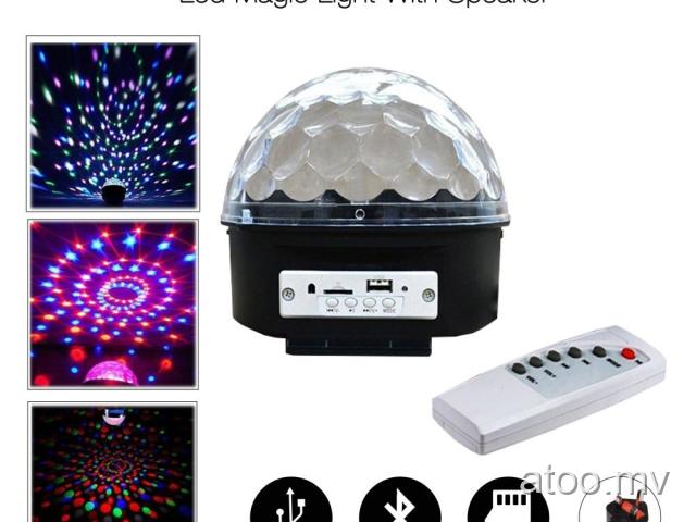 Led Crystal Magic Ball disco light with bluetooth speaker and USB port