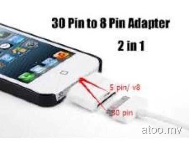 2in1 30pin & micro usb to 8pin atpter cable for iphone 7 8 6s ipad - mini SE