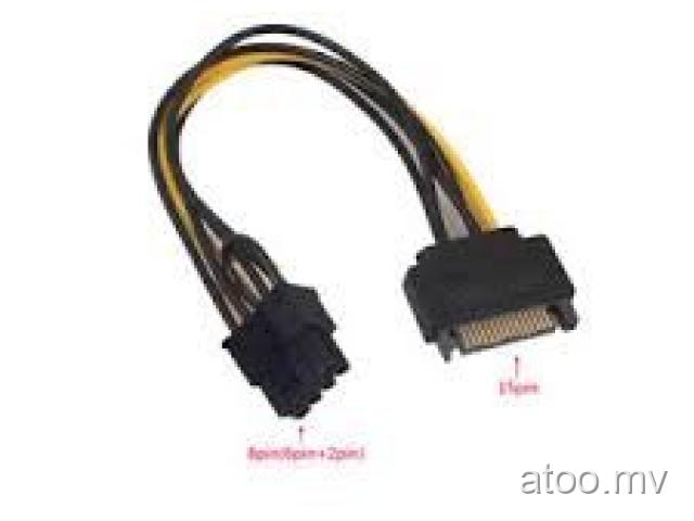 15Pin SATA Male To 8pin PCI-E Female Video Card Power Supply Adapter Cable HOT