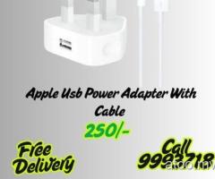 Apple Usb Power Adapter With Cable Available 250/-Free Delivery Call 9993718