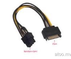 15Pin SATA Male To 8pin PCI-E Female Video Card Power Supply Adapter Cable HOT