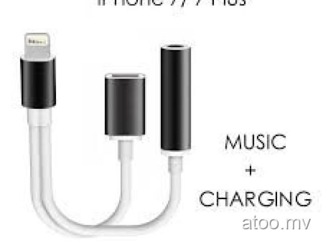 2 in1 to 3.5mm Headphone Adapter Charge Cable For iPhone 7/ 7Plus POP