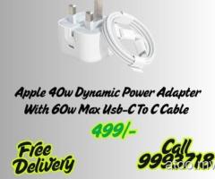 Apple 40w Dynamic Power Adapter with 60W Max Usb-C To C Cable 499/- Call9993718