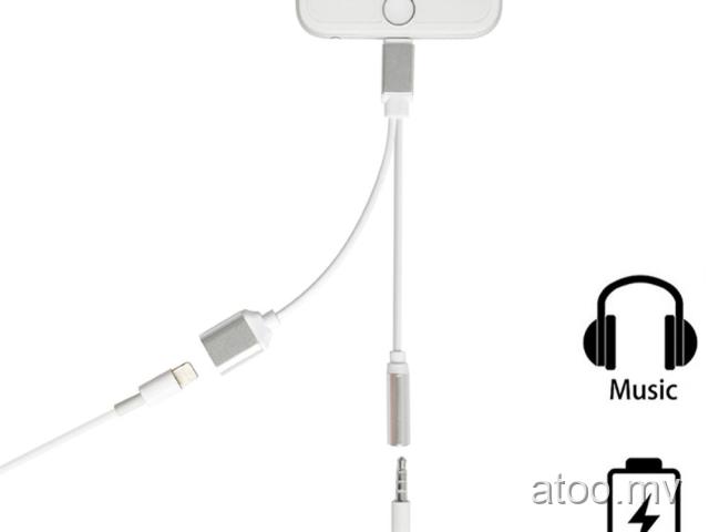 2in1 Lightning to 3.5mm Headphone Jack Adapter Charge Cable For iPhone 7 / 7plus
