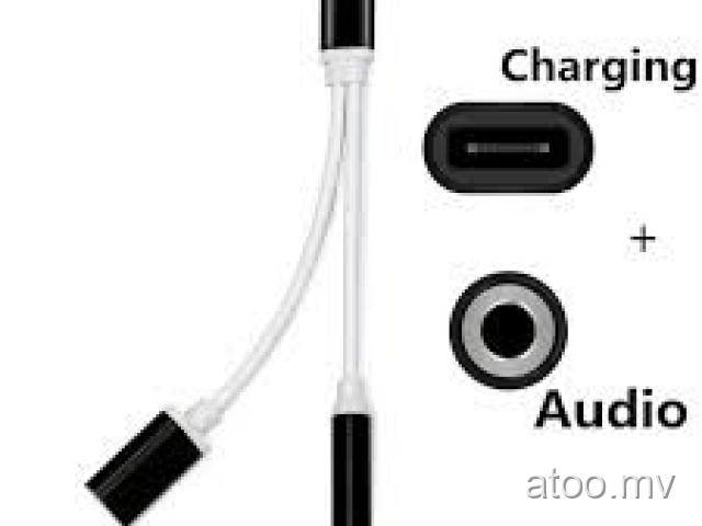 2 in 1 Type C to 3.5mm Audio Jack Charger Adapter Headphone Cable for Samsung