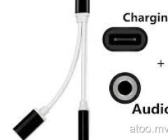 2 in 1 Type C to 3.5mm Audio Jack Charger Adapter Headphone Cable for Samsung