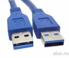 30CM USB 3.0 Type A Male to Type A Male Extension Data Sync Cord Cable Blue