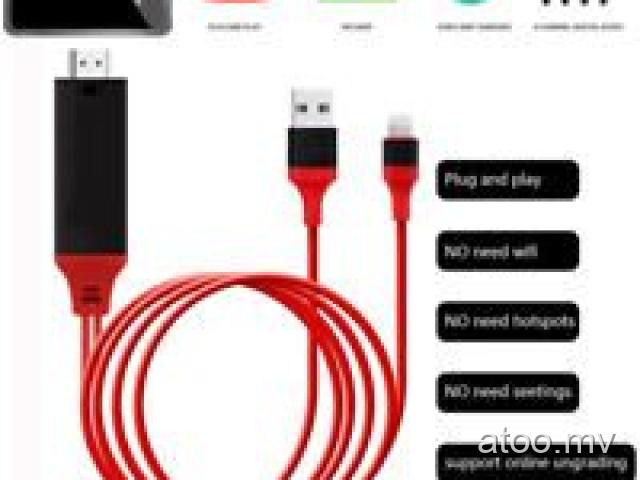 1080P 2M 8 Pin Lightning to HDMI TV AV Adapter Cable for iPhone 6 6S 7 8 Plus X