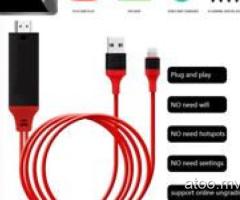 1080P 2M 8 Pin Lightning to HDMI TV AV Adapter Cable for iPhone 6 6S 7 8 Plus X