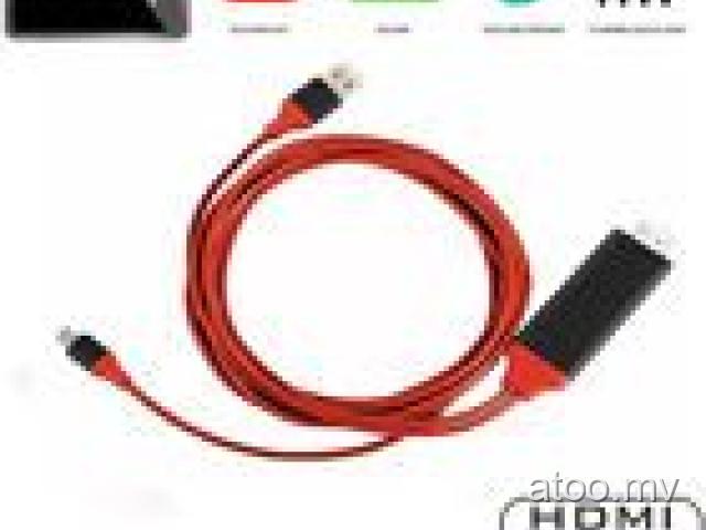 1080P 2M 8 Pin Lightning to HDMI TV AV Adapter Cable for iPhone 6 6S 7 8 Plus X