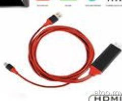 1080P 2M 8 Pin Lightning to HDMI TV AV Adapter Cable for iPhone 6 6S 7 8 Plus X
