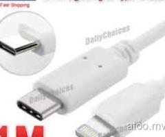USB 3.1 Type C USB-C to Lightning Sync Charger Cable for iPhone 5s 6 6s 7 Plus