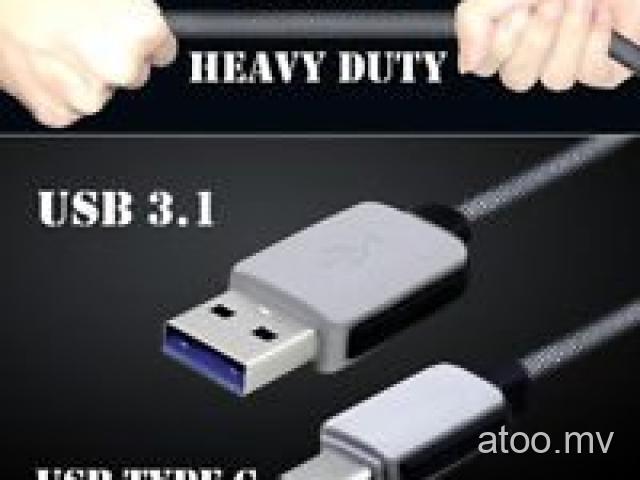Braided USB 3.1 Type C to USB 3.0 Data Sync USB Charger Fast Charging Cable Cord