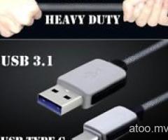 Braided USB 3.1 Type C to USB 3.0 Data Sync USB Charger Fast Charging Cable Cord