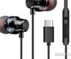 USB-C Type-C Stereo In-Ear Earphone Music Headset Earbuds Headphone + Microphone